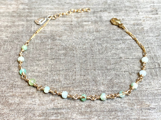 Beaded Figaro Chain Bracelet