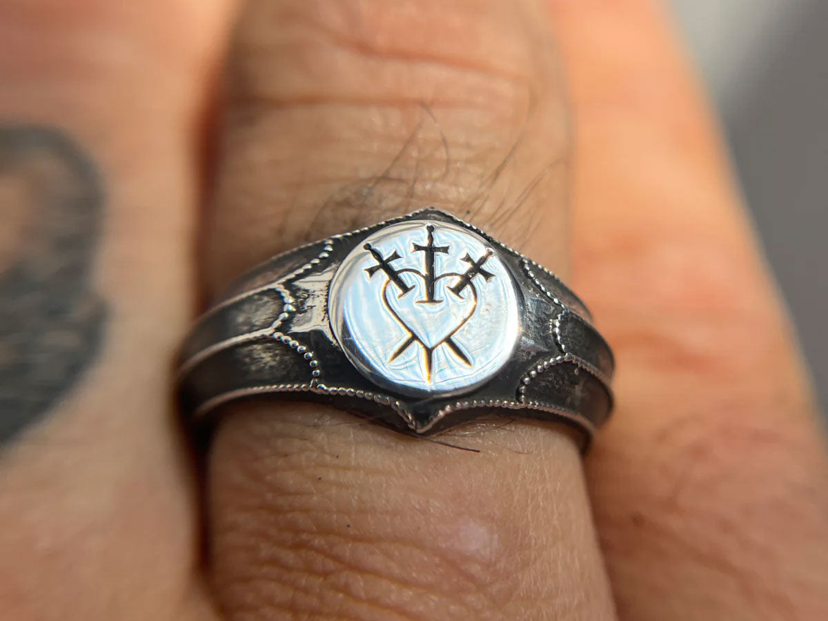 Three of Swords Signet Ring