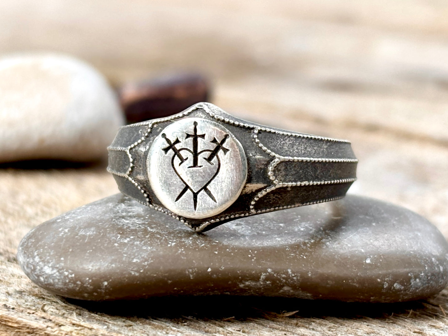 Three of Swords Signet Ring