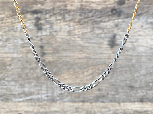 Mixed Figaro Thick Chain Necklace